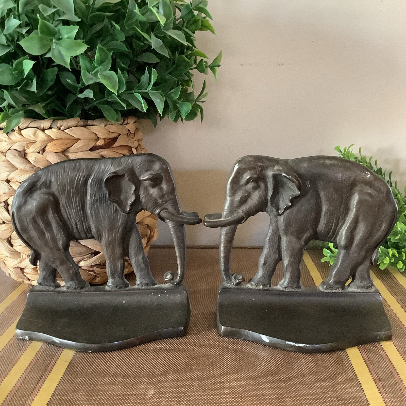Set of Vintage Liberty Foundry Elephant Bookends