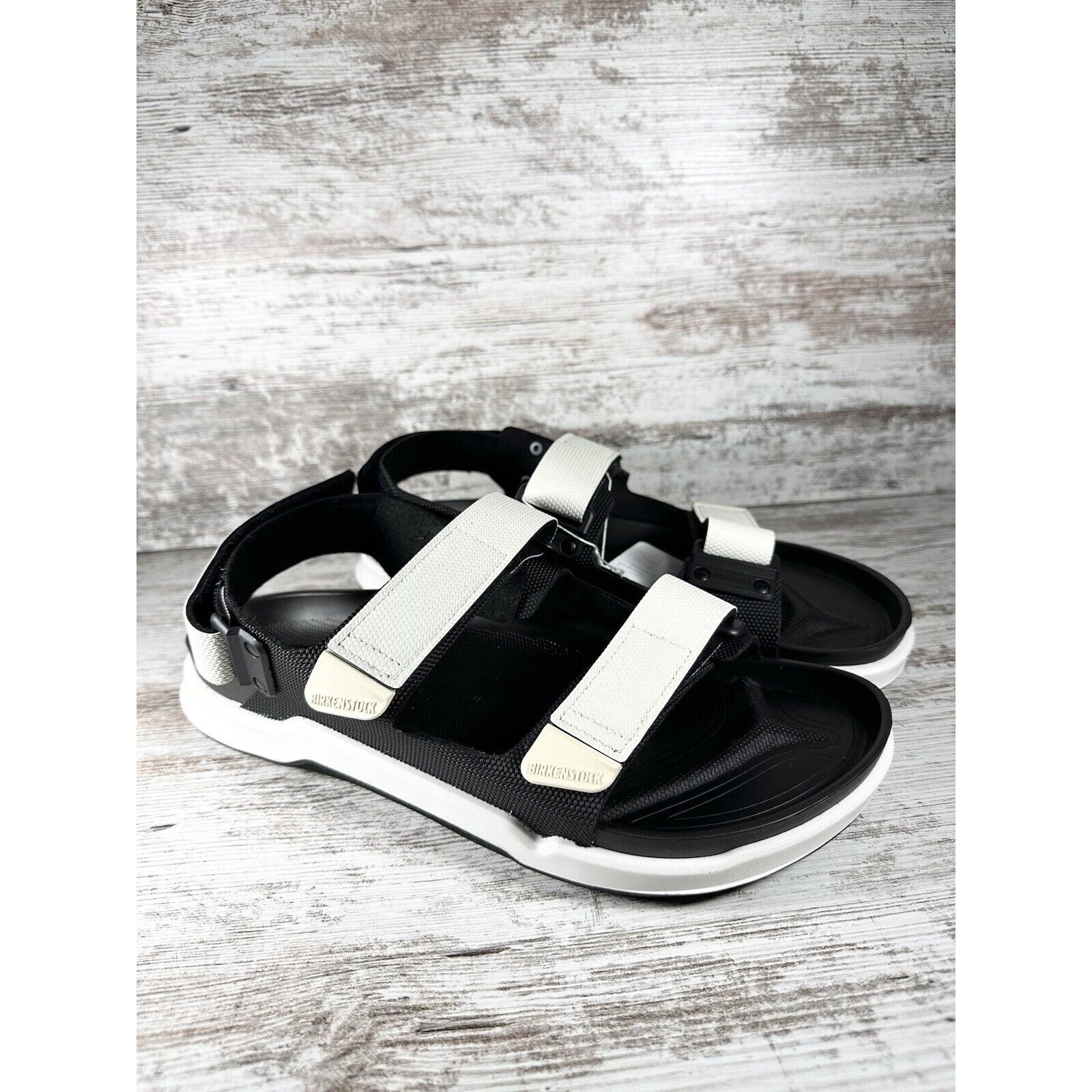 NEW Men's Birkenstock Tatacoa Strappy Sandal White/Black Sz EUR 45/US 12