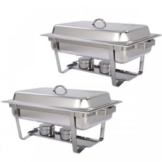 2 Packs 9 Quart Stainless Chafer Buffet