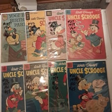 Golden age uncle scrooge 1958+; 8 lot; FN+ to G-; 238 value, FREE shipping