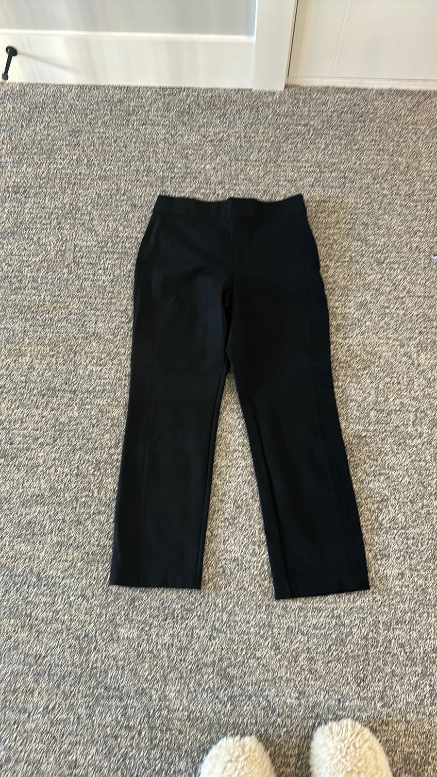 Spanx Petite Black Ponte Knit Straight Leg Pants Sz LP