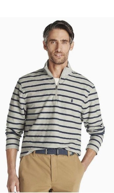 Men's Izod Striped Textured Quarter Zip