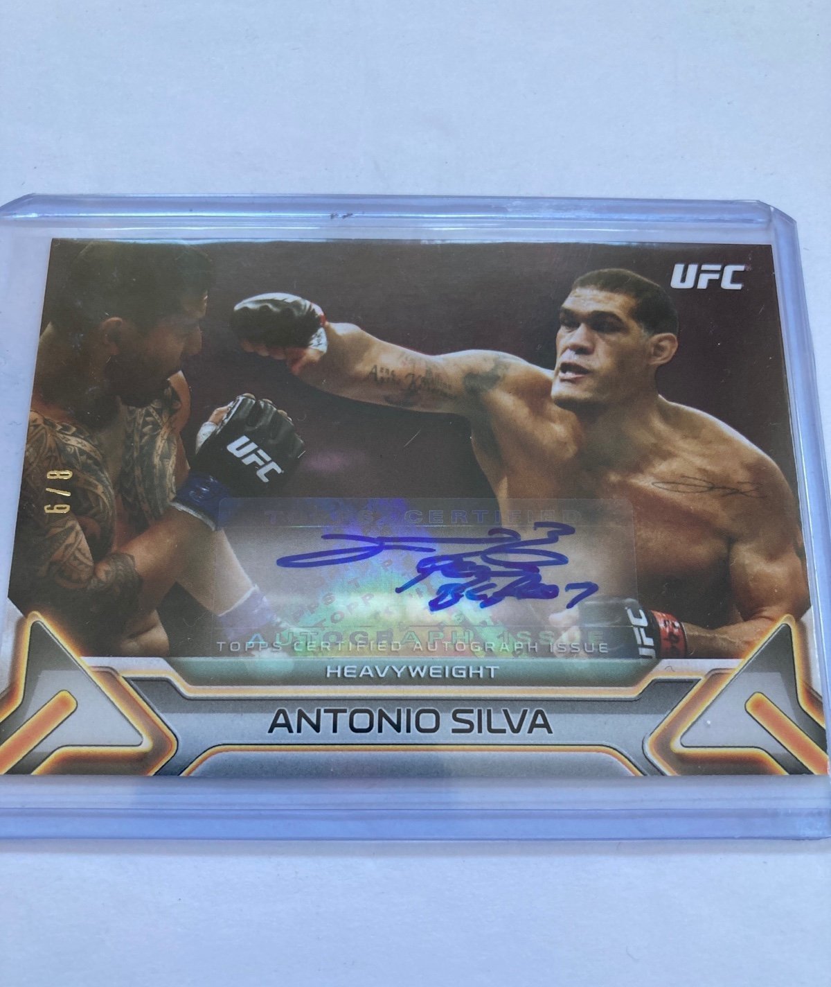 Antonio Bigfoot Silva UFC Topps 2016 Knockout Autograph Card /9 Ruby Auto