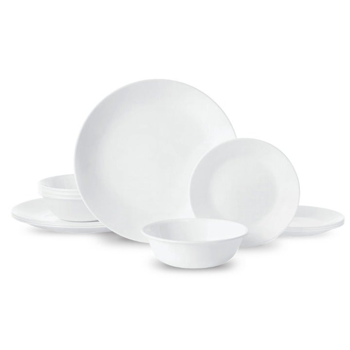 Corelle® Classic Winter Frost White, 12 Piece, Dinnerware Set