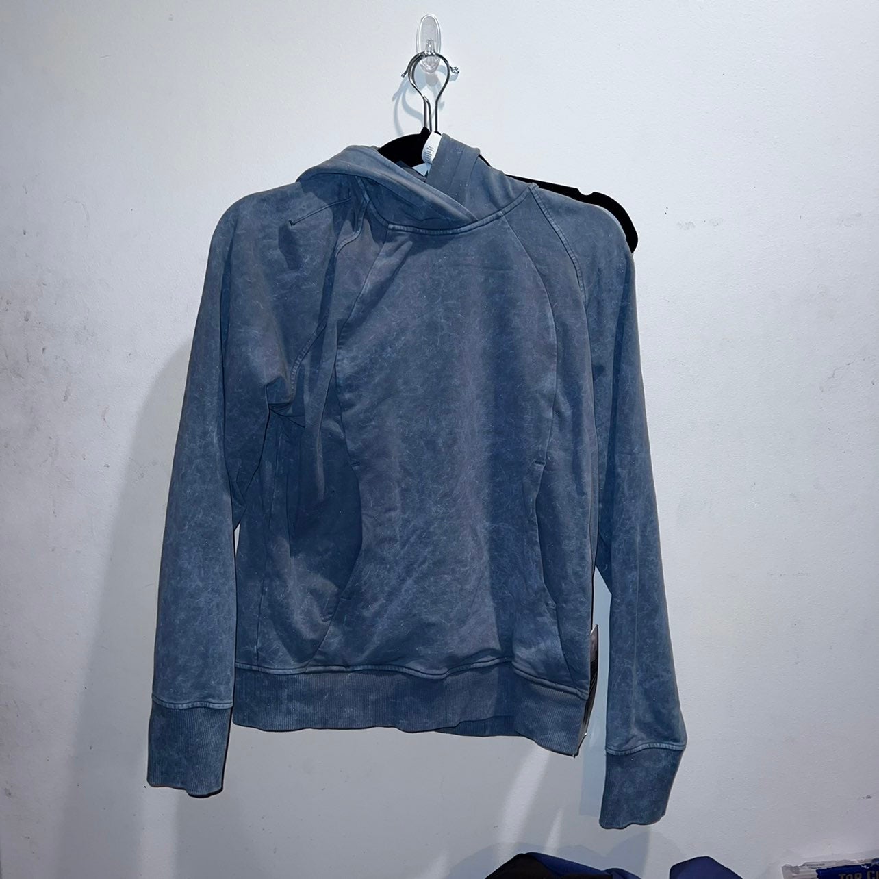 Blue wash scuba pullover