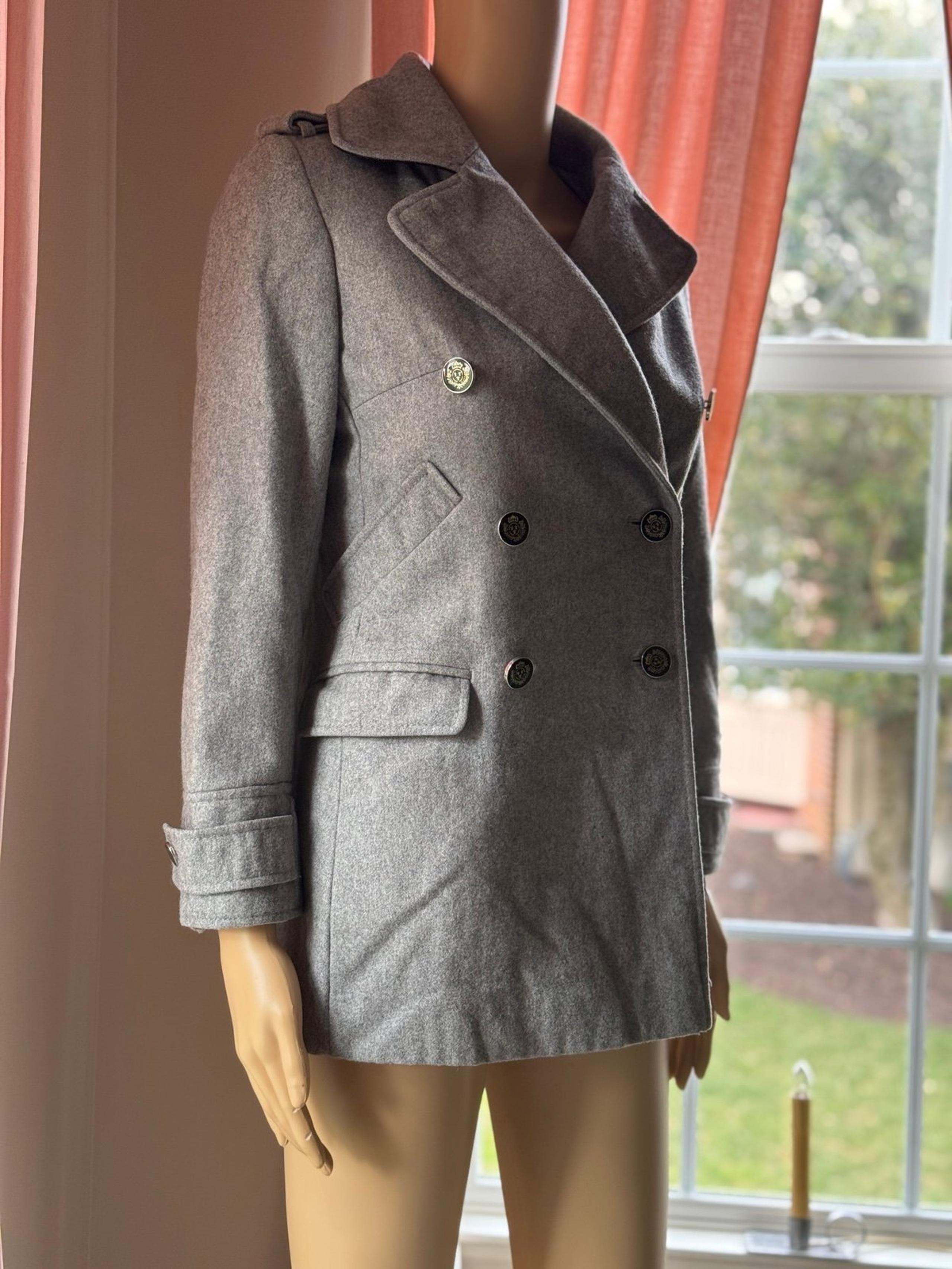 gray solid Tommy Hilfiger peacoat