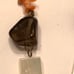 Exotic shell, tumbled glass and leather necklace