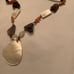 Exotic shell, tumbled glass and leather necklace