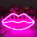 Neon Lip Wall Sign White Blue or Pink