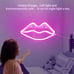 Neon Lip Wall Sign White Blue or Pink