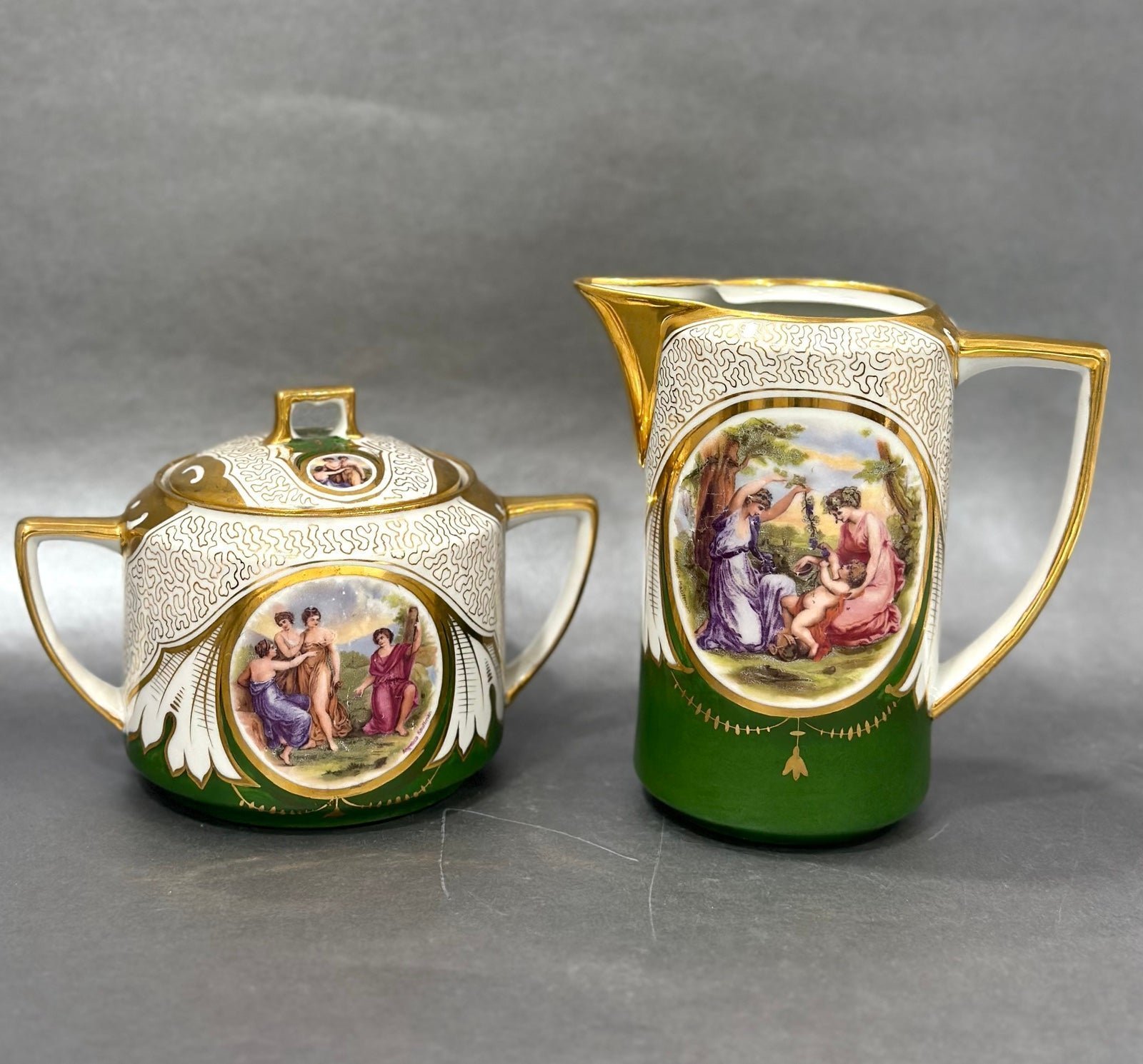 Beautiful Royal Vienna Sugar and Creamer