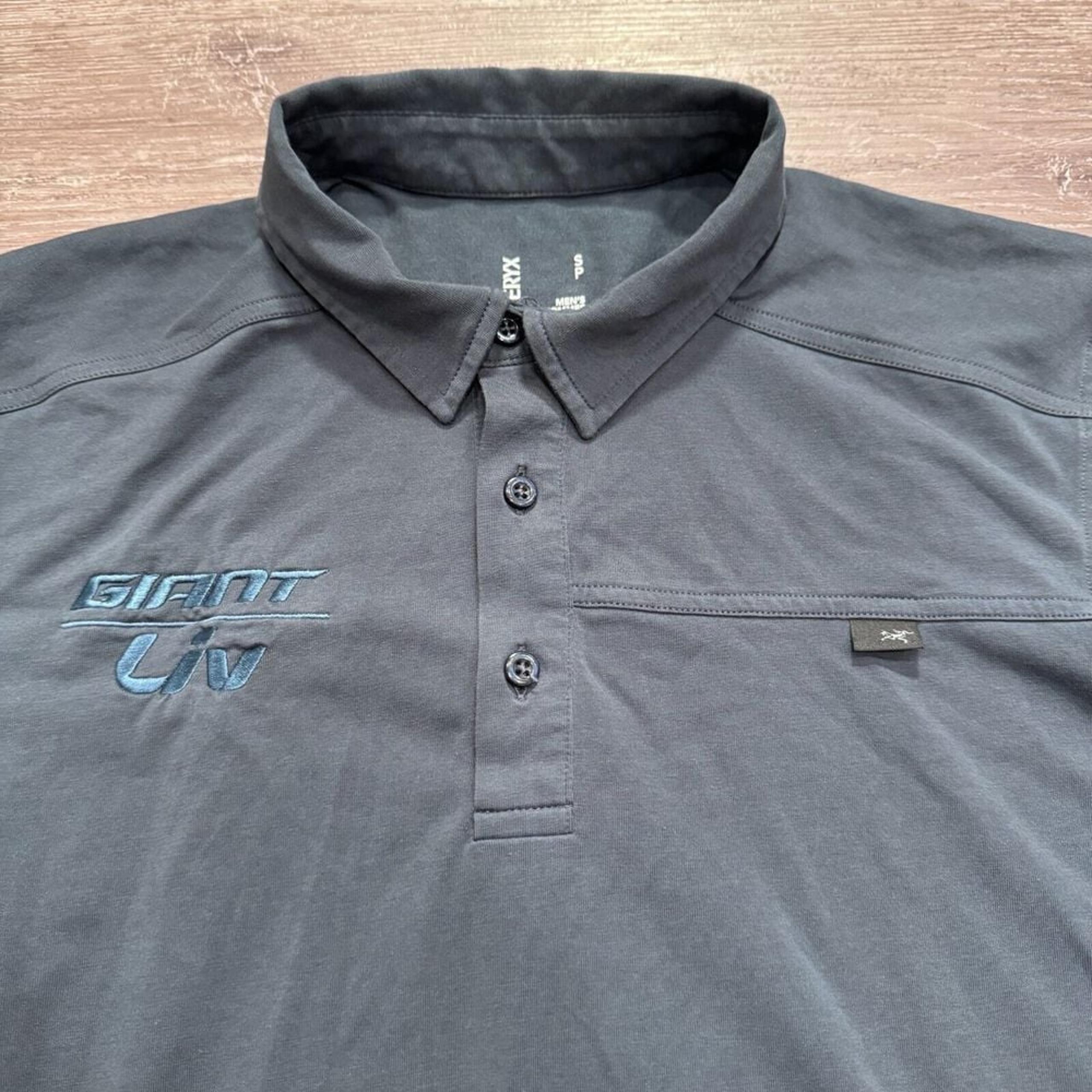 Arcteryx Polo Shirt Mens Small Blue Captive Performance Golf Stretch Hiking
