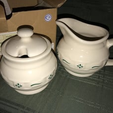 Longaberger Sugar & Creamer Set - NEW! - Heritage Green