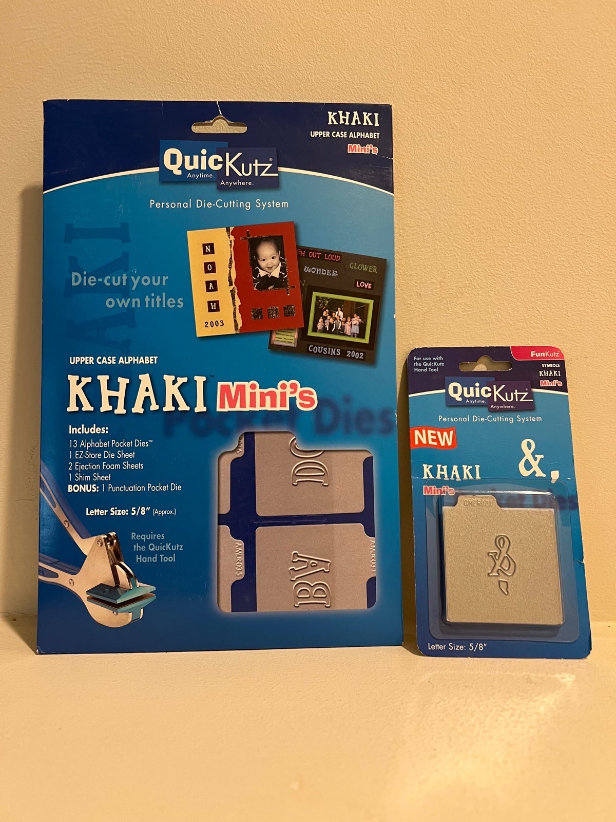 QuicKutz Khaki mini’s- upper case alphabet & symbols