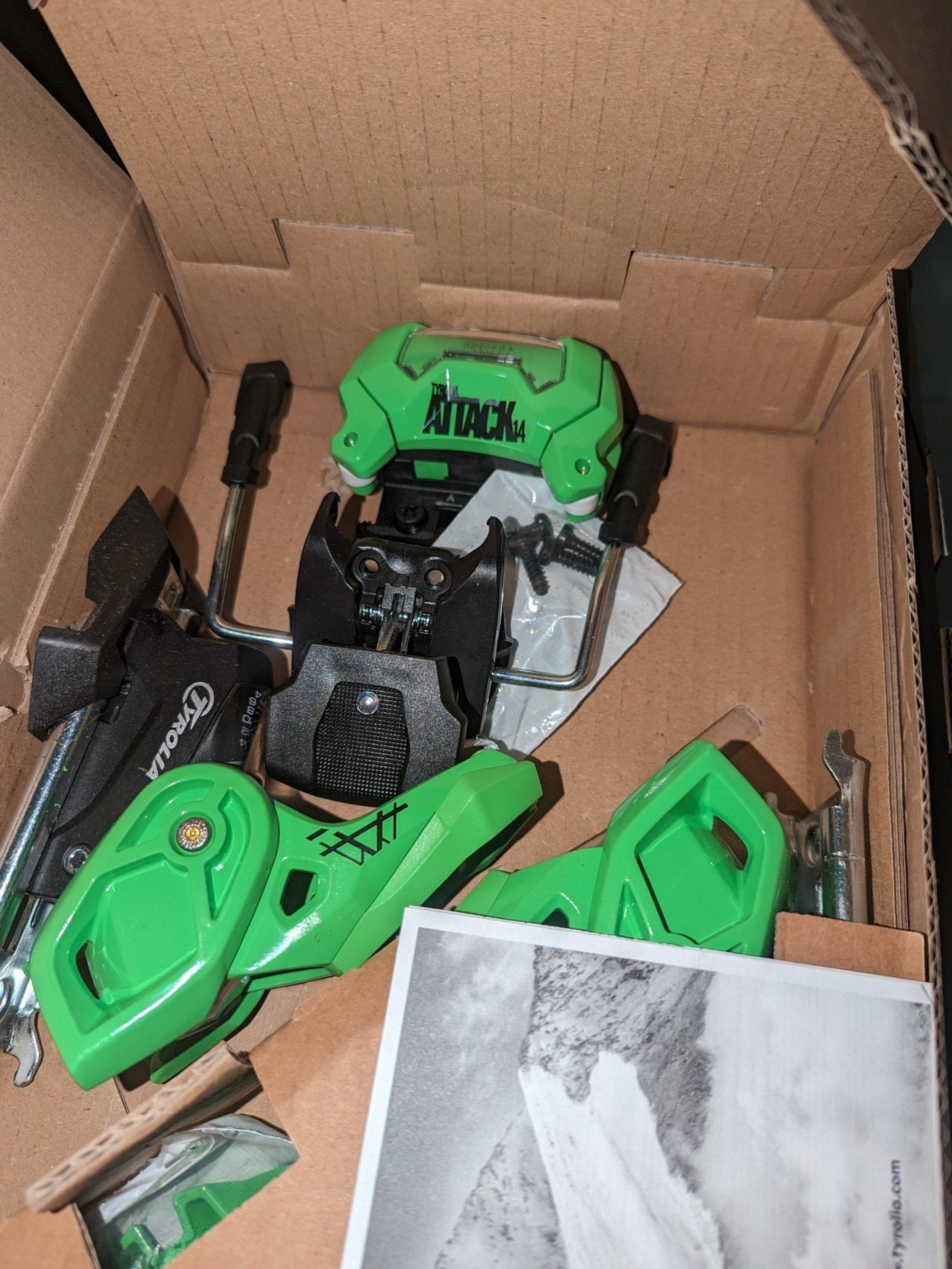 Tyrolia Attack 14 GW Bindings, Green, New in Box, 110 mm Brake