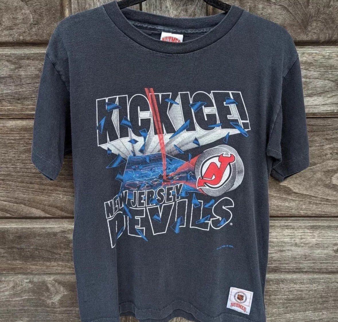 Vintage Single Stitch Kick Ice New Jersey Devils Nutmeg T Shirt