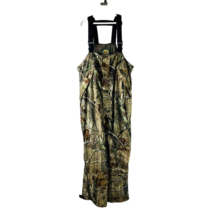 Cabelas Mens XL Dry Plus Woodland Camo Camouflage Bibs Biboveralls Coveralls