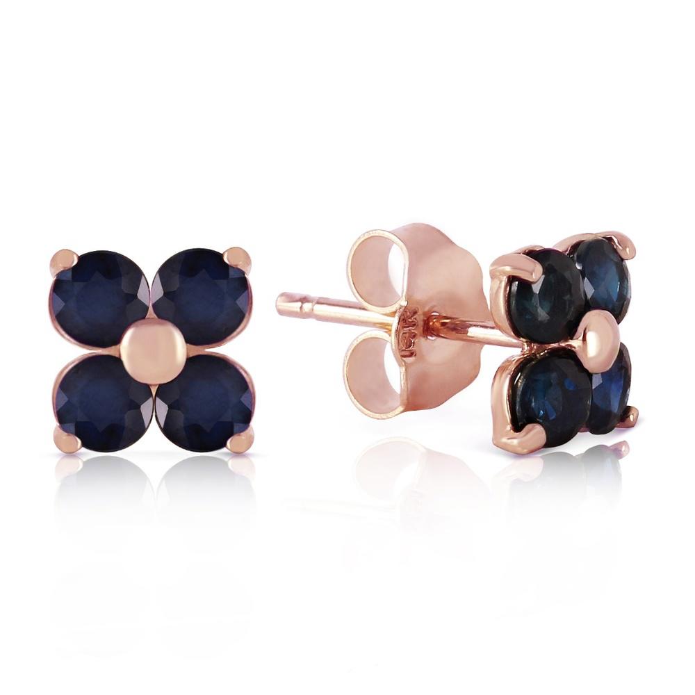GOLD STUD EARRINGS WITH NATURAL SAPPHIRES