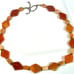 Carnelian agate chalcedony Orange Druzy Sterling necklace 21 Vintage 92Gr