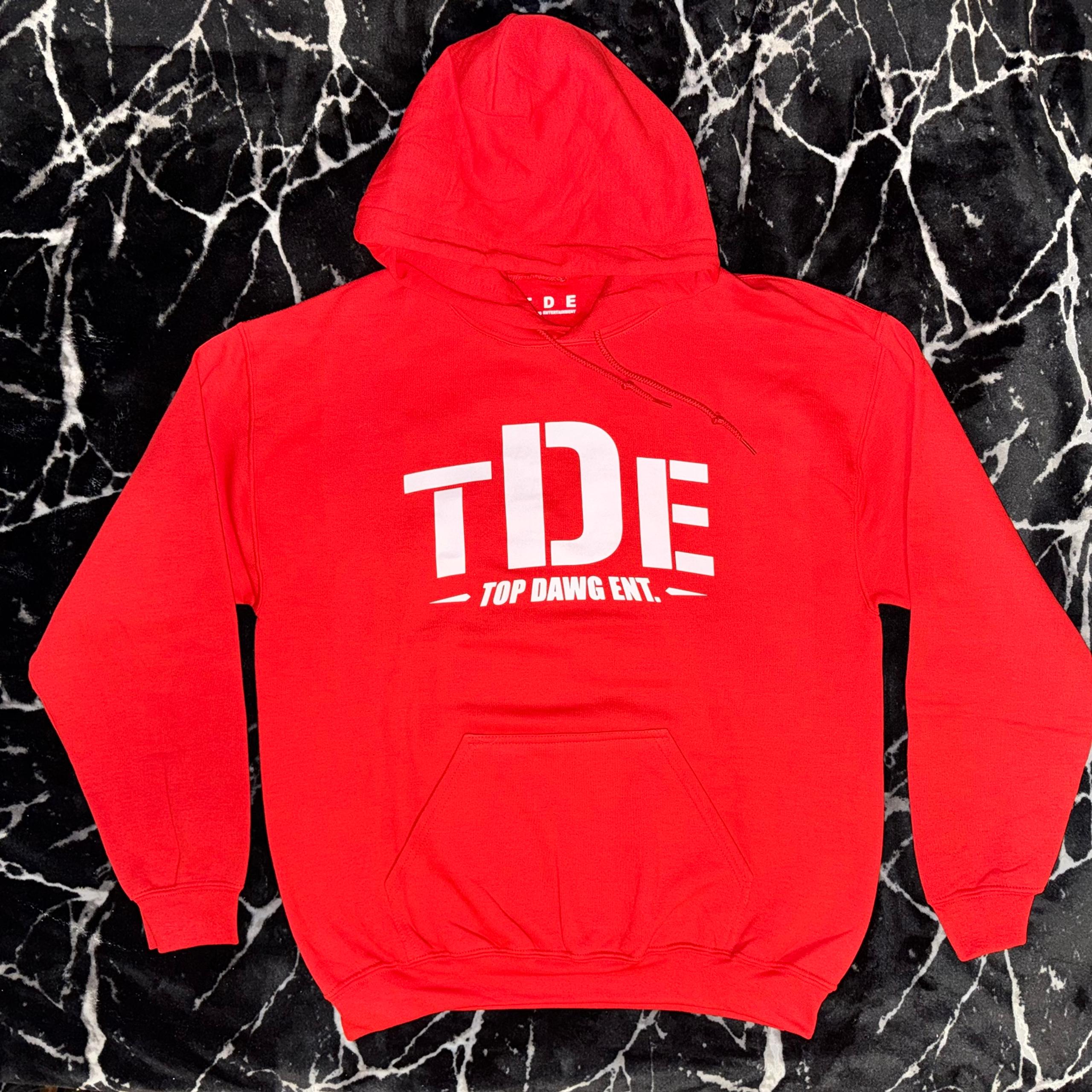 Mens size 2XL Kendrick Lamar TDE Hoodie red tee merch tour sweatshirt champ rare