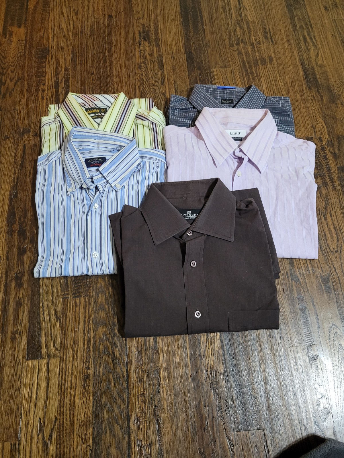 5 Assorted Designer Men Dress Shirts Paul Shark Givenchy Ted Baker Paul Smith 39