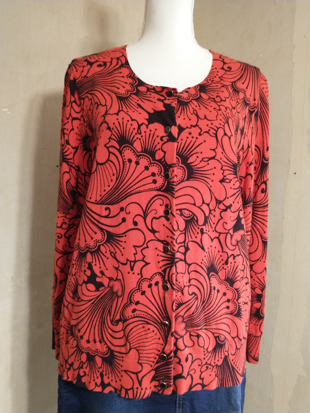 Talbots Woman Orange & Black Sweater