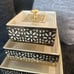 Set of 3 Black Gold Stencil Geometric Storage Boxes