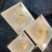Set of 3 Black Gold Stencil Geometric Storage Boxes