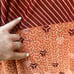 Vintage 70s Rust Salmon Geometric Disco Dagger Point collar Button Up Shirt XLT