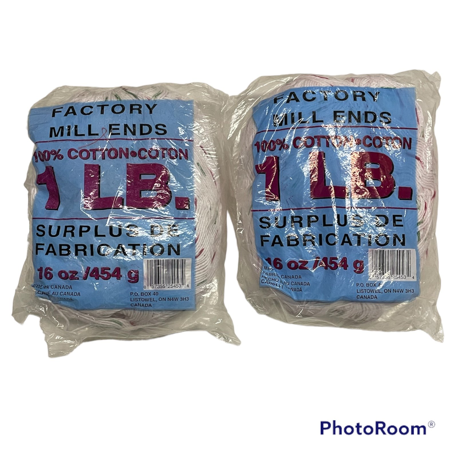 FACTORY MILL ENDS 1 pound yarn, 100% cotton, NEW.
