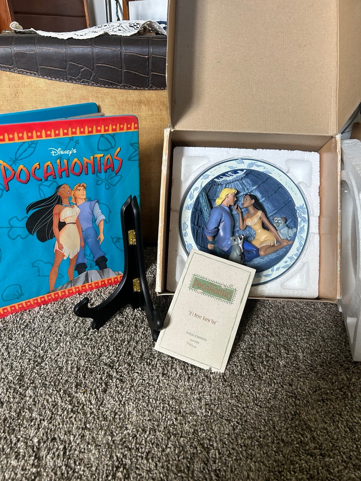 Pocahontas 3-D plate and full sticker album