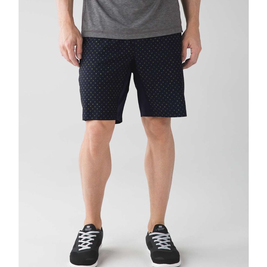 Lululemon T.H.E. Short Luxtreme Liner Cross Me Split Pea Naval Blue size small