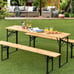 3 Pieces Folding Wooden Picnic Table Bench Set L2