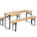 3 Pieces Folding Wooden Picnic Table Bench Set L2