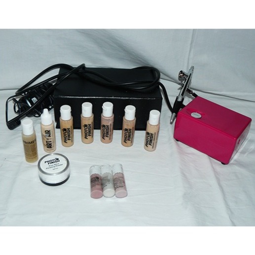 AIRBRUSH Makeup lot: 11 PC Matte PHOTO FINISH ART TO AIR, Compressor & Gun, NEW