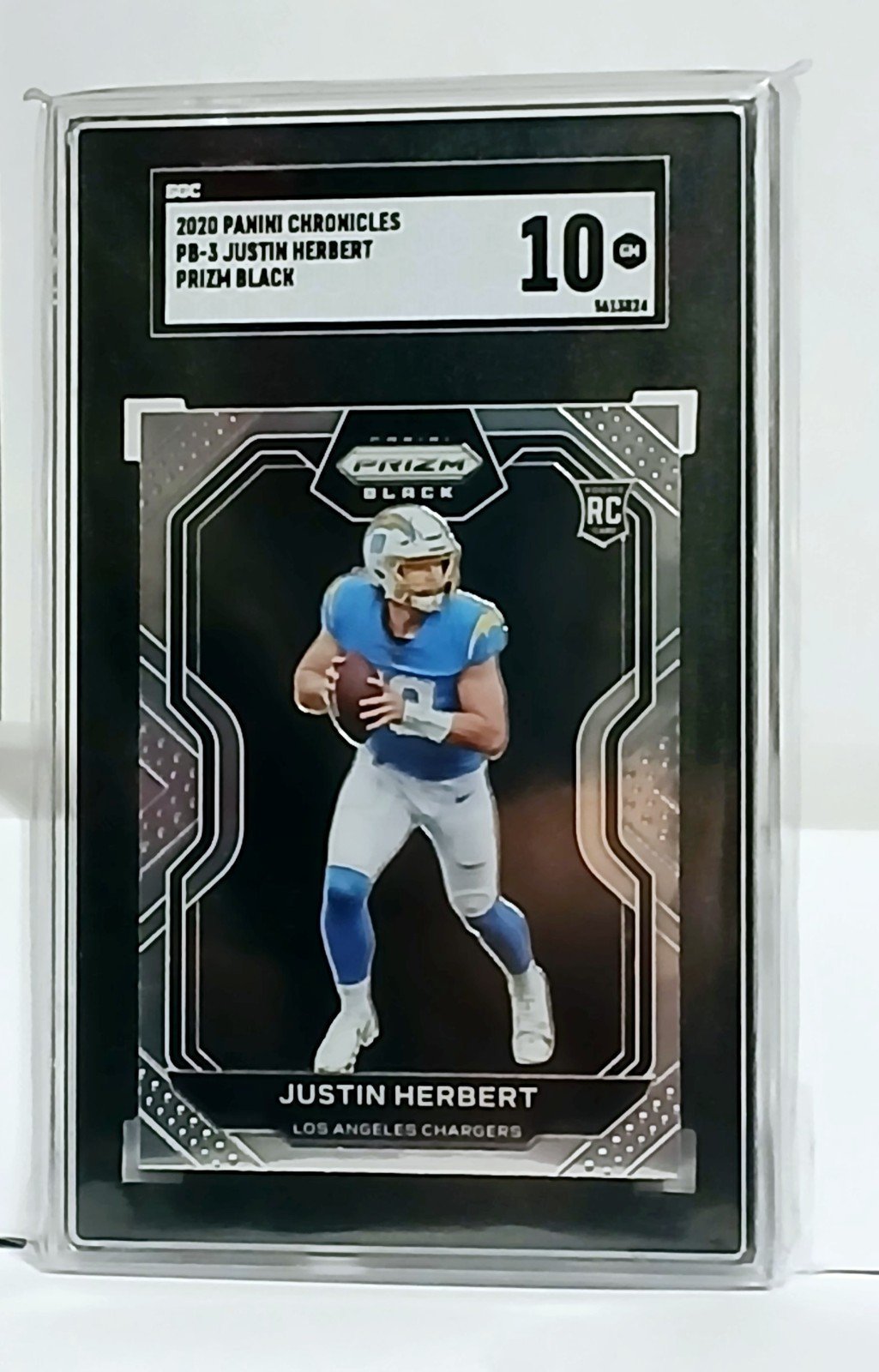 Justin Herbert Prizm Black RC SGC 10 MINT Rookie Card #PB-3