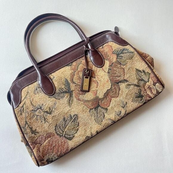 etienne aigner gold floral vintage purse