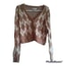 William Rast Eyelash Argyle Cropped Cardigan Sweater