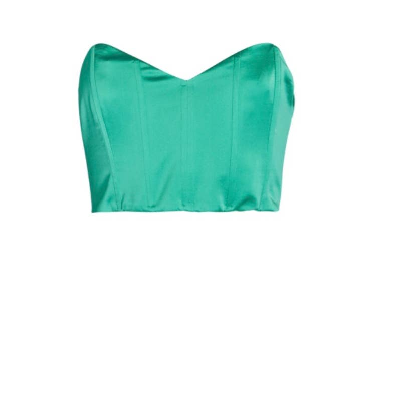 CHRISSIE SILK CHARMEUSE BUSTIER TOP