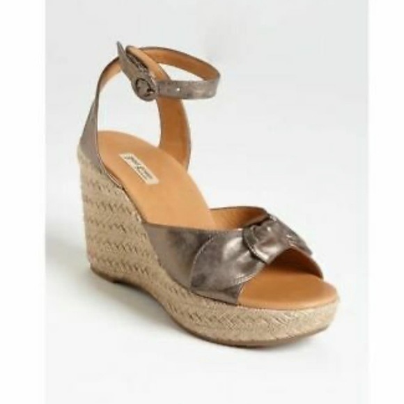 Paul Green Lily Metallic Espadrille Wedge in Bronze Size 8.5