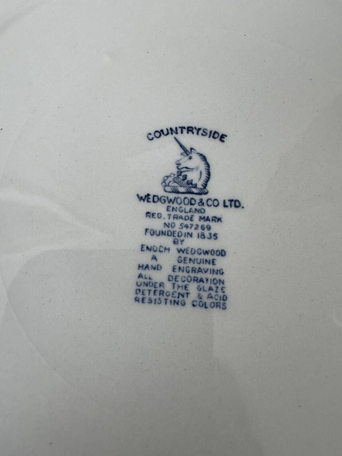 Vintage Wedgwood & Co Ltd. Countryside Blue England Set Of 4 10” Dinner Plate