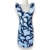 U2 Gretchen Scott Blue Floral Sleeveless Jersey Fling Fantasy Dress Womens XS NW