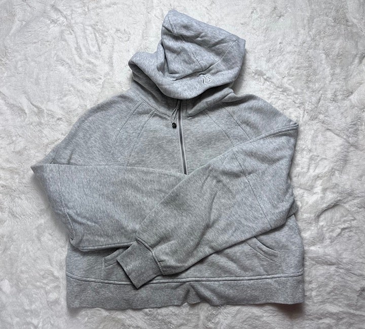 Lululemon Scuba Oversize 1/2 Zip Heathered Core Ultra Light Grey Size M/L