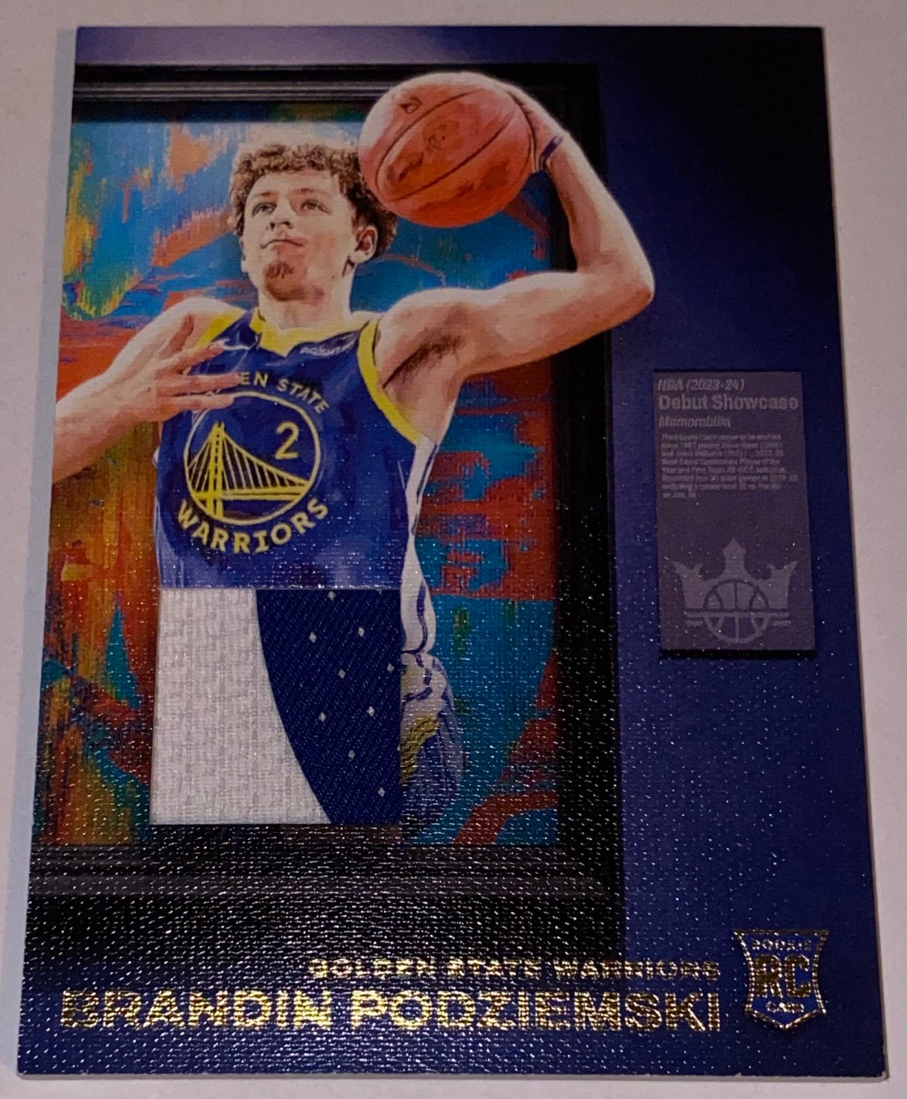 2023-24 Panini Court Kings Debut Showcase Patch Prime /25 Brandin Podziemski RC