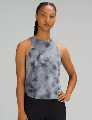 Lululemon Lightweight Run Kit Tank Top - Diamond Dye White Black Size 4