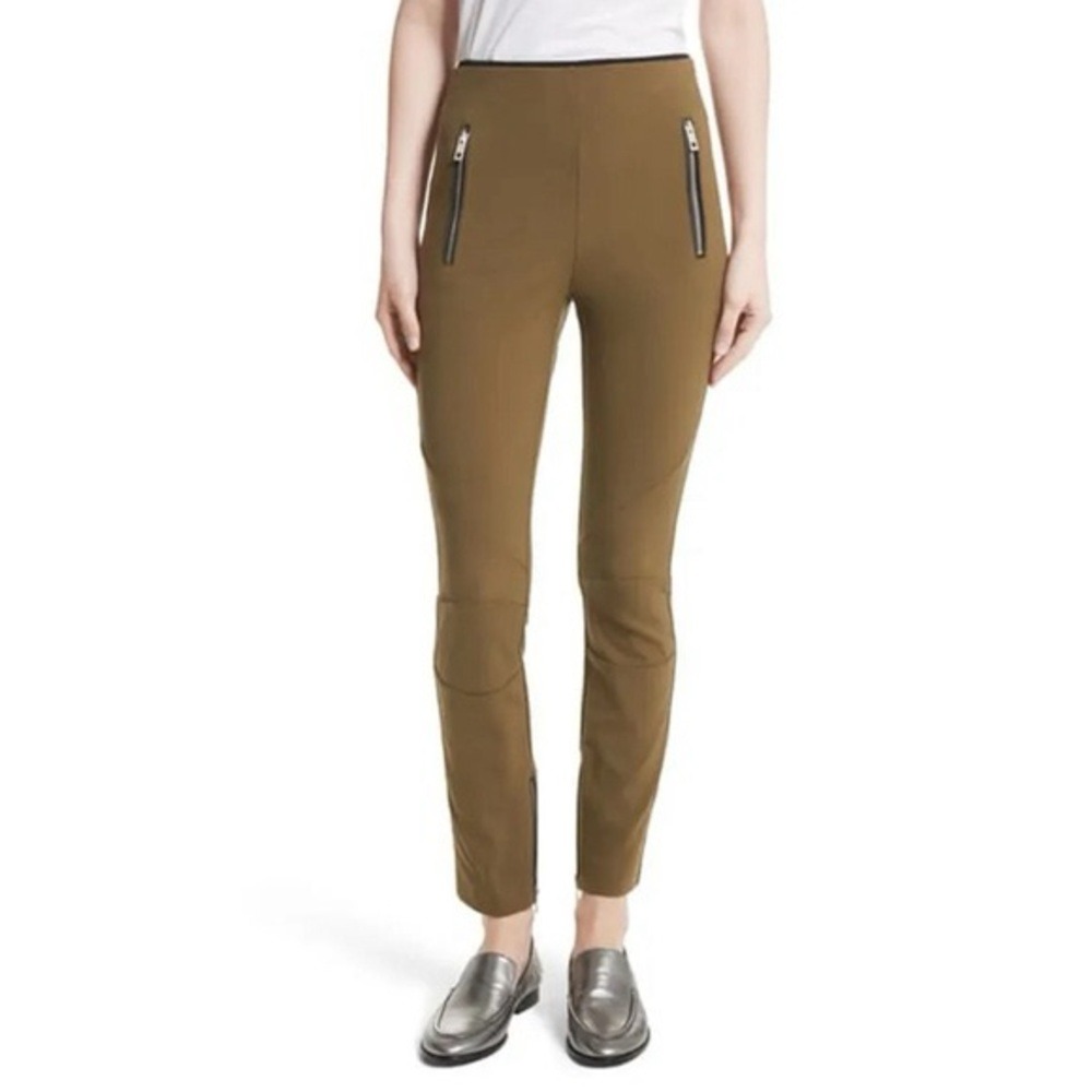 Rag & Bone Collier Cotton Blend Crop Pants, Olive size 0