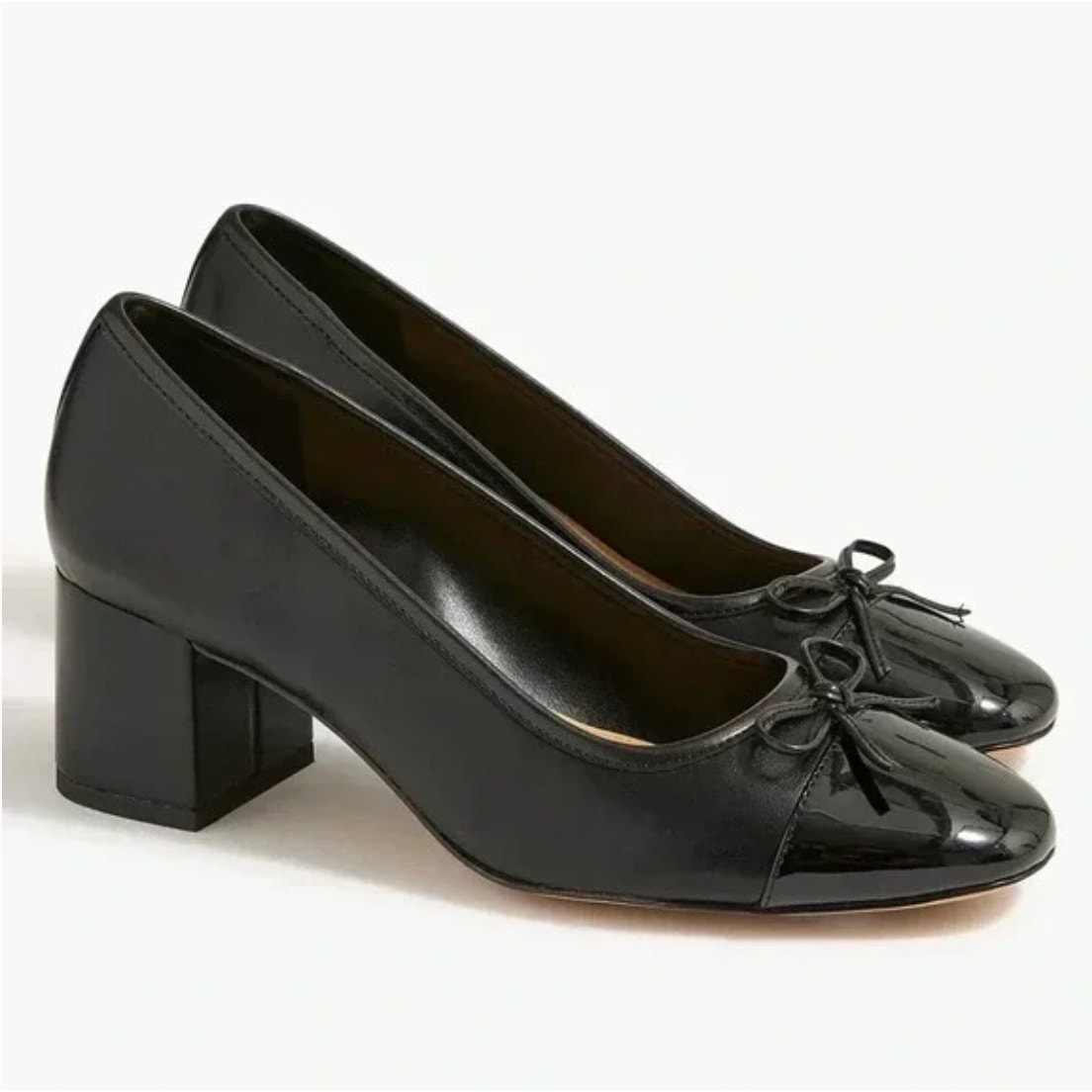 NWOT J Crew Cap Toe Ballet Block Heels 8 Black Pumps CA771 J.Crew Academia