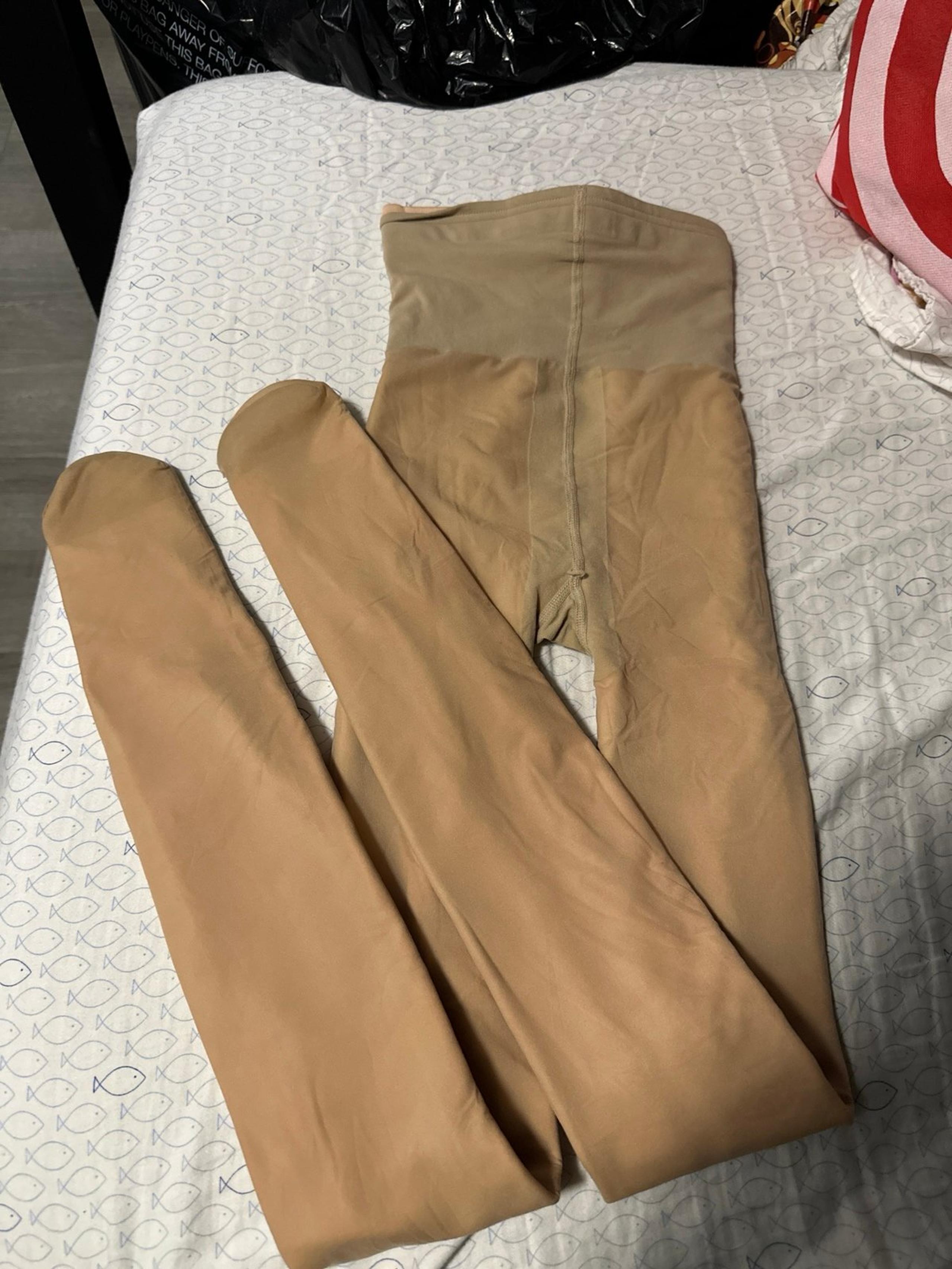 fleece lined leggings - nude