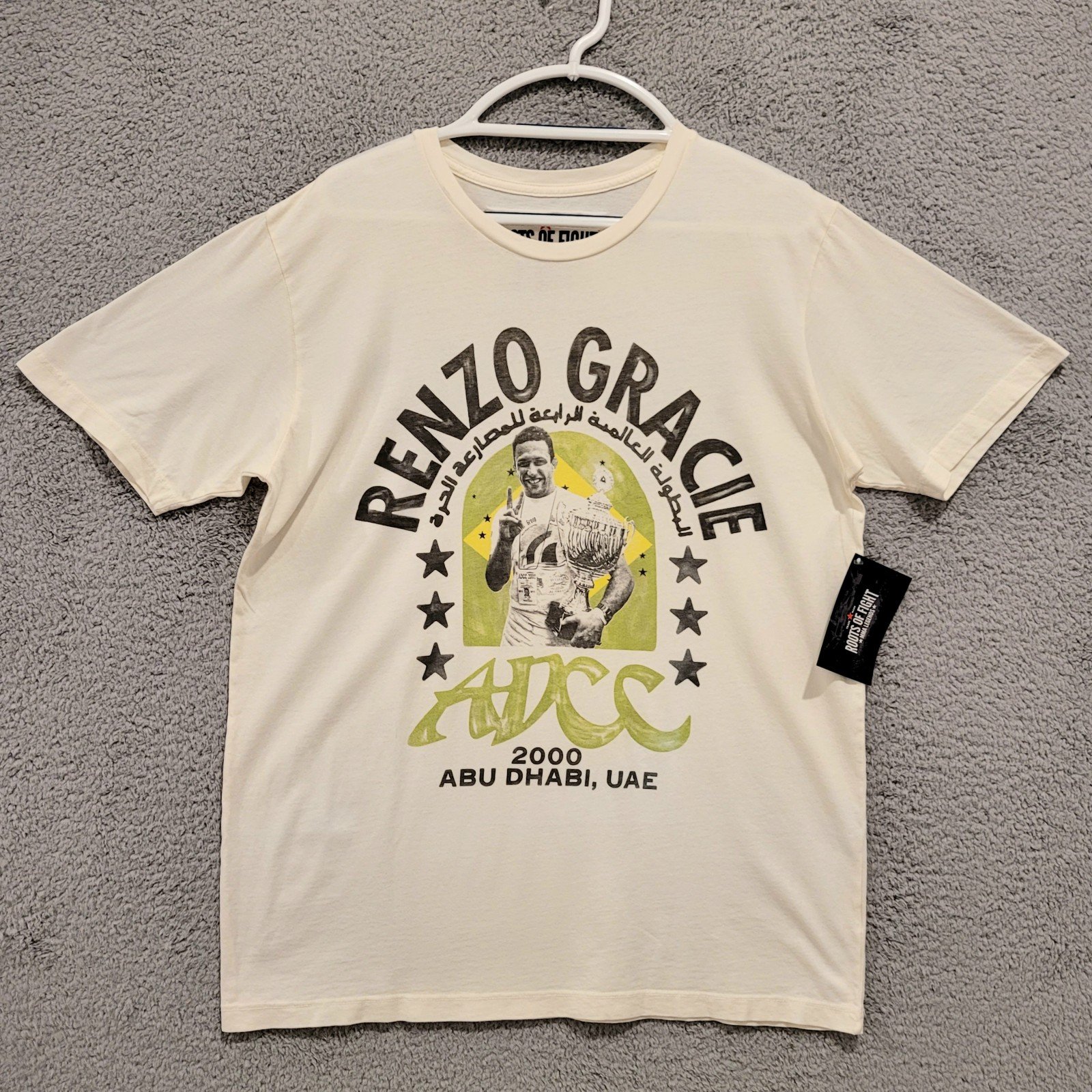 Roots of Fight Renzo Gracie BJJ ADCC 2000 Abu Dhabi Brasil Shirt L