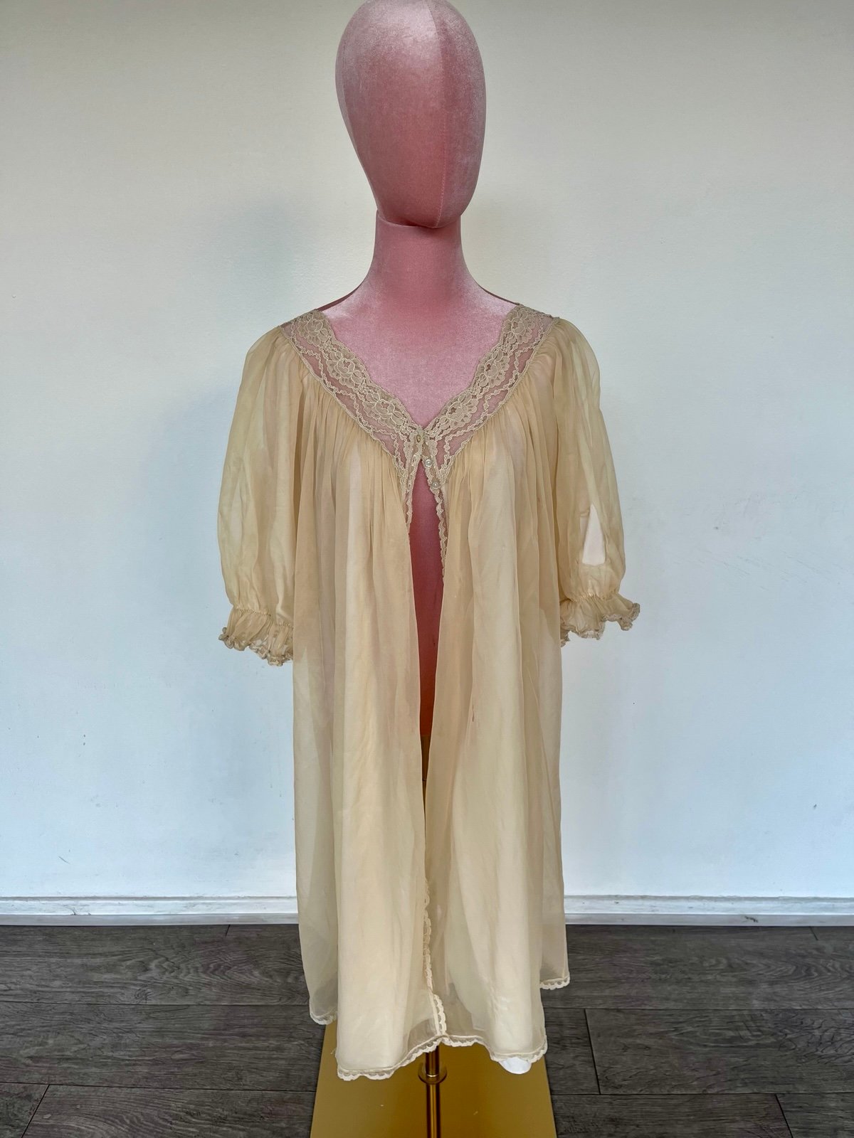 Yellow Peignoir Vintage Robe